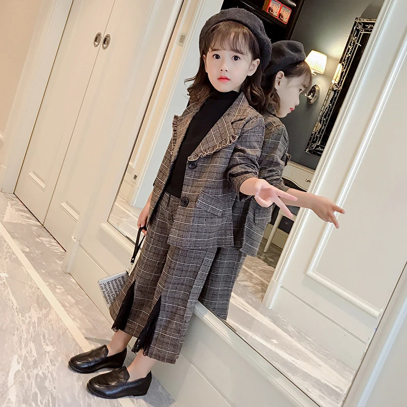 Kids Girls Suits for Weddings Blazer School Suit for Girl Costume Blazers Pants 2pcs Set Formal Girl Suit Children Girls Clothes