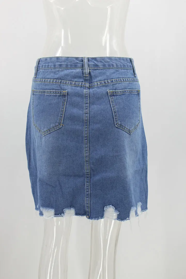 Summer casual fashion collage denim irregular skirt skirt women mini skirt