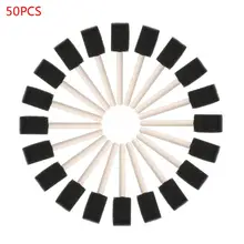 Conjunto de pincel de espuma com cabo de madeira, 1 polegada, super valor, 25 pacotes