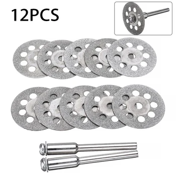 

10Pcs 22mm Abrasive Tool Wood Saw Blade Disc with 2Pcs Mandrels Mini Drill Rotary Tool Cutting Disc For Glass Metal Tile