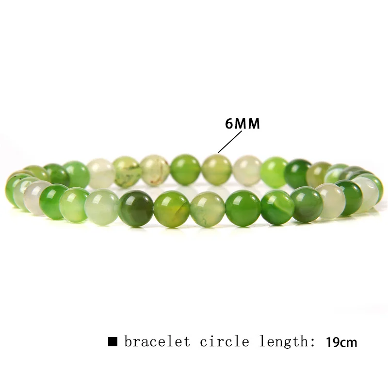 6Mm Groen Armbanden Natuursteen Cat Eye Prehniet Agaat Armbanden Voor Vrouwen Mannen Meditatie Sieraden Stretch Elastisch Touw Armband