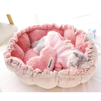 

1PC Lovely Pet Bed Soft Comfortable Pet Kennel All-season Pet Mat Creative Pet Supplies Lace Pet Litter for Kitten Puppy Cat Dog