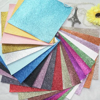 

20x22cm Pure Colored Shiny Glitter PU Synthetic Leather Artificial Synthetic PU Leather Fabric DIY Sewing Handicrafts Material