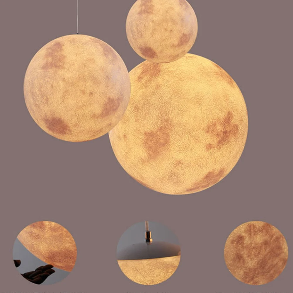 3D Printed Galaxy Moon hanging Lamp Planetary pendant Lights Christmas Decorations For Home Light lamps saturn jupiter earth