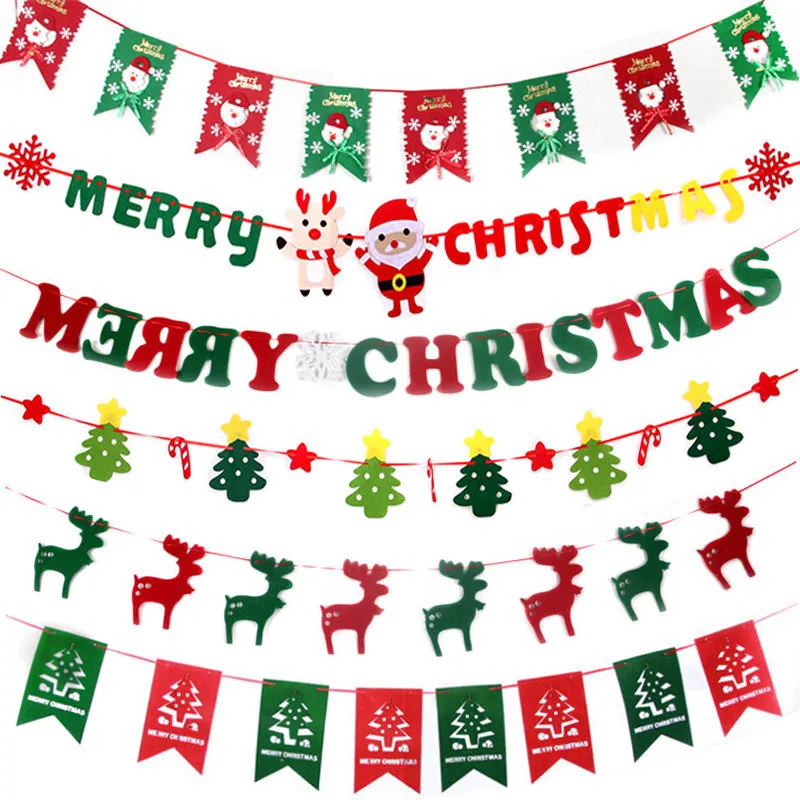 

Christmas Decorations Hanging Flag Christmas Decoration Supplies Pull The Flag Shopping Mall Hanging Layout Non-woven Pull Flag