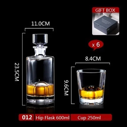 ULKNN Grande Bling Диаманте фляжка для виски наборы графин фляга для виски стакан из прозрачного стекла винные контейнеры XO водка посуда для напитков - Цвет: A006