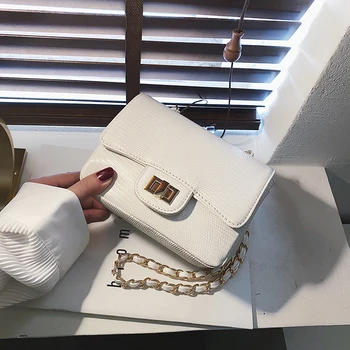 

Crocodile pattern Square Crossbody bag 2020 Fashion New Quality PU Leather Women's Designer Handbag Chain Shoulder Messenger Bag