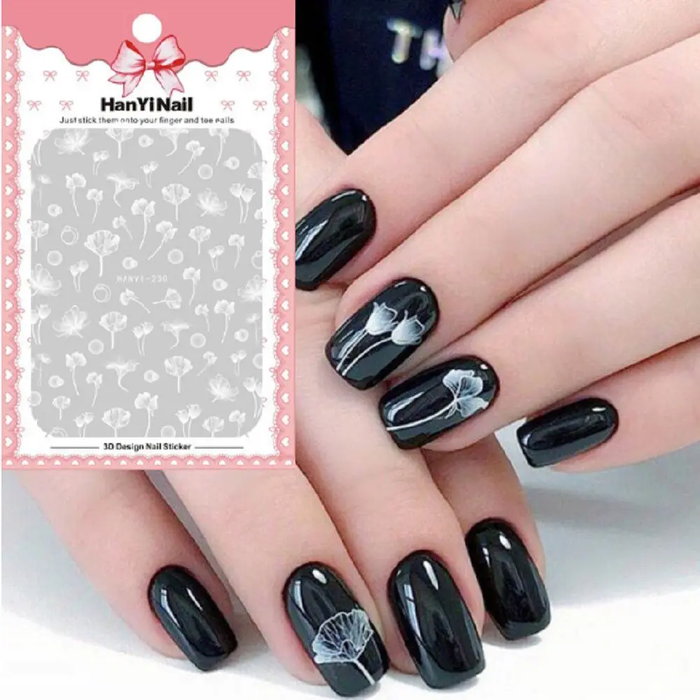 

1 Sheet 3D Embossed Nail Sticker Flower Adhesive DIY Manicure Slider Nail Art Tips Decorations Decals