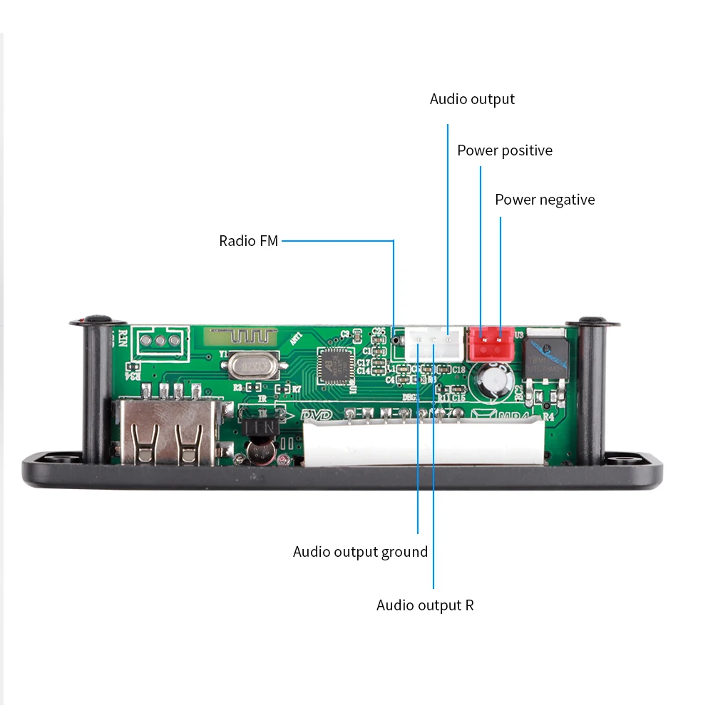 Wireless Bluetooth 5.0 Audio Decoder Board USB TF FM Radio Module DC 5V 12V Car MP3 Player Support MP3/WMA /WAV/FLAC/APE
