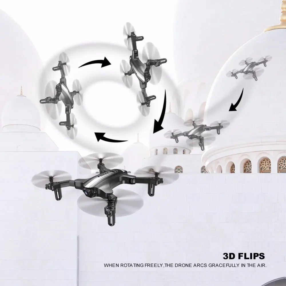 Foldable RC Mini Drone With Camera HD RC Helicopter With WiFi RTF RC Quadcopter With Headless Mode High Hold Toys For Kids#E