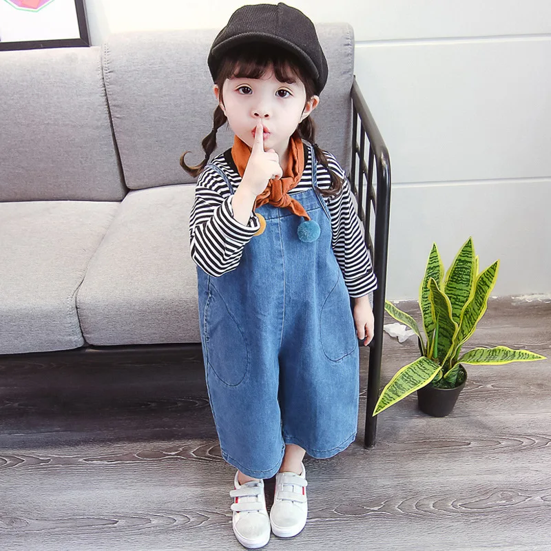 

Baby Suspender Pants Soft Denim Spring Clothing 2019 New Style Korean-style 1 a 3-Year-Old Small CHILDREN'S Jeans Infant GIRL'S