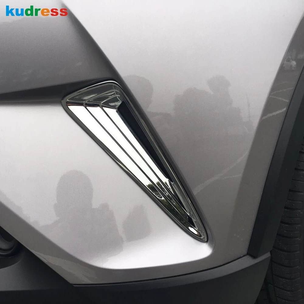 Cena Dla Toyota CHR C HR 2016 2017 2018 zewnętrzna ABS Chrome przedni zderzak boczne osłona na maskownicę tapicerka przednia Foglight akcesoria ochronne