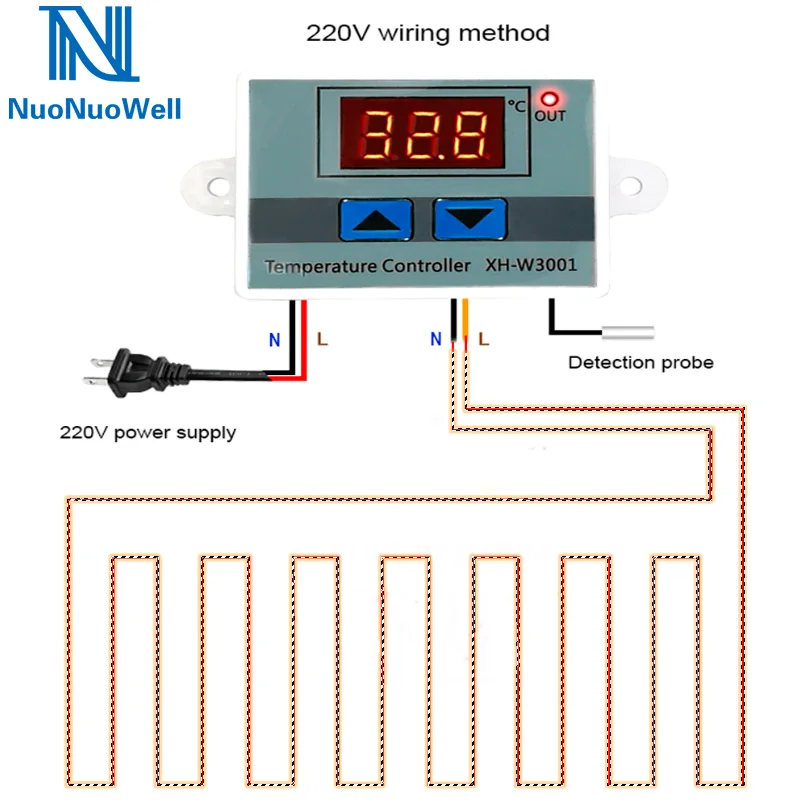 Gran venta Microordenador Digital con pantalla LED, controlador de temperatura, termostato de calefacción para invernadero, incubadora para acuario, 12V/24V/220V J9jWb9pLl