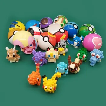 

1888pcs+ Collector's Edition 12 Balls Blocks Anime Poke Monsters Figure Model Building Block Assembled Mini Bricks For Kids Gift