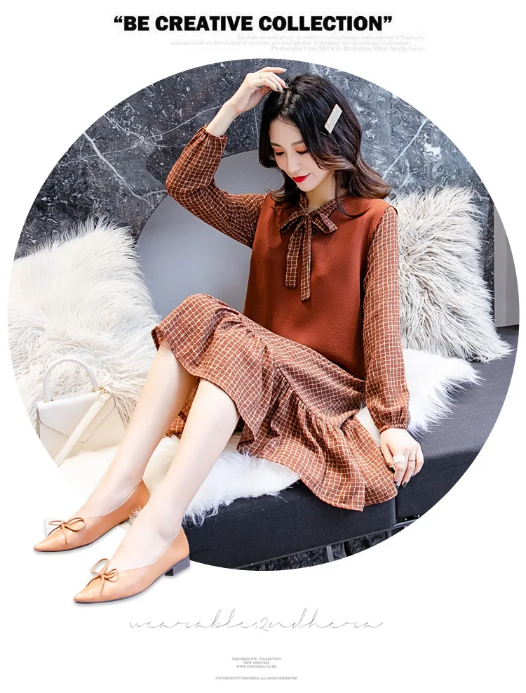 Fashion Womens Breastfeeding Dresses Autumn Winter Maternity Pregnant Nursing Dress 2 Pcs Long Sleeve Ruffles Pregnancy Clothes (10)