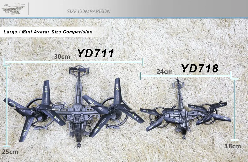 Новое поступление, горячая Распродажа YD711 YD718 вертолет 4 канала 2,4G Радиоуправляемый квадрокоптер Дрон Аватар YD-711 YD-718 модель истребителя радиоуправляемые игрушки