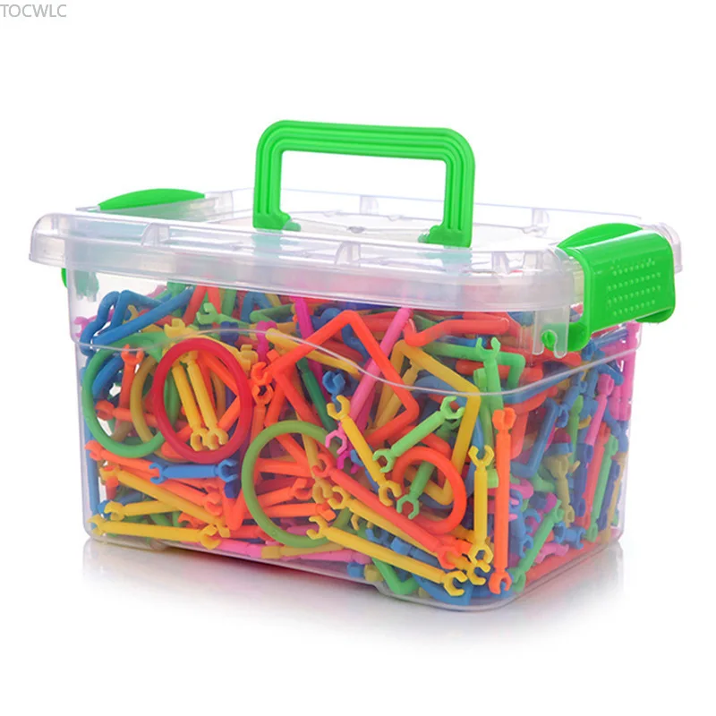 

350/500pcs DIY Model Building Blocks Sticks Plastic Assemblage Construction Bricks Intelligence Educational Toys for Kids Gifts