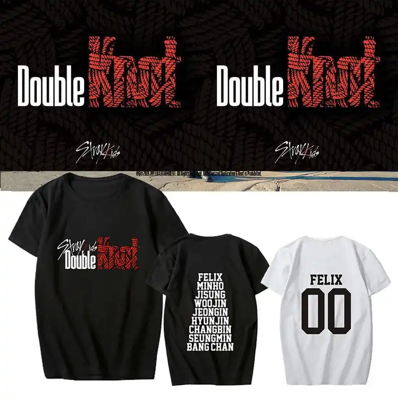 Kpop Stray Kids Album Double Knot T Shirt Casual Top Tee Newstray Unisex T Shirts Aliexpress