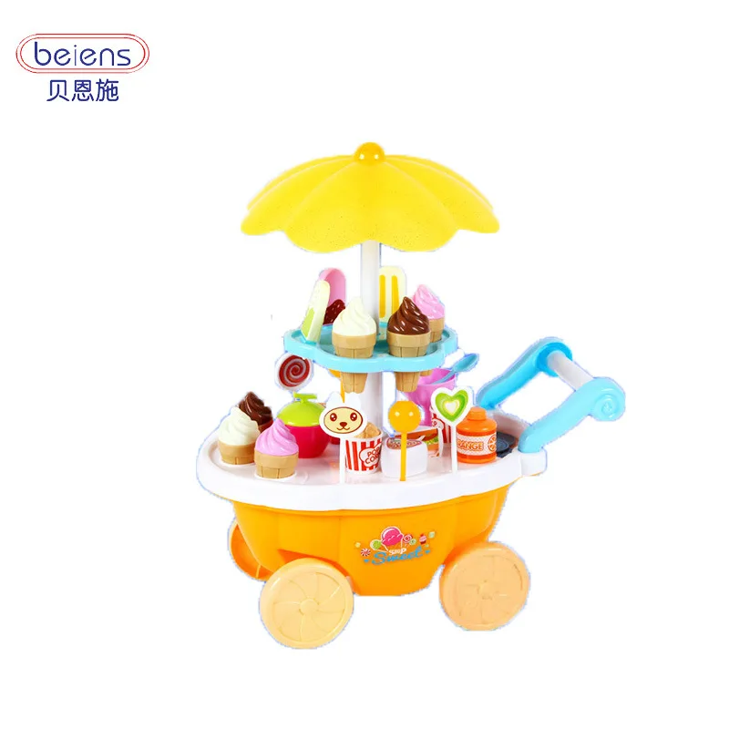 

Genuine Product Beiens Play House Kitchen Toy Mini Ice Cream Candy Car Model Cart Light Included Light Music