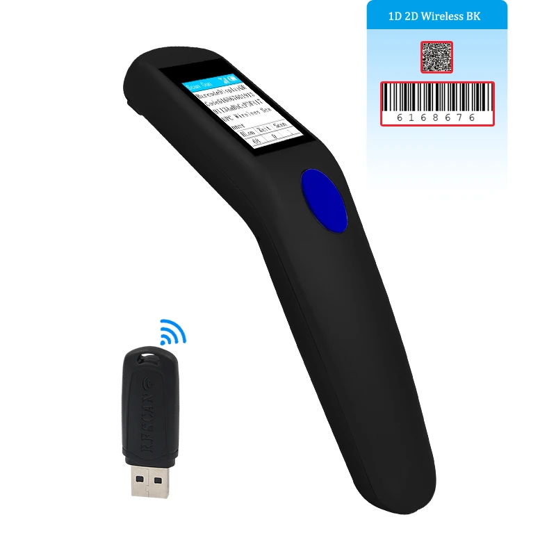 Barcode Sanners Wireless 1D  2D QRcode Reader RF Data Matrix UPC A GS1 Aztec Code Display mini scanner Scanners