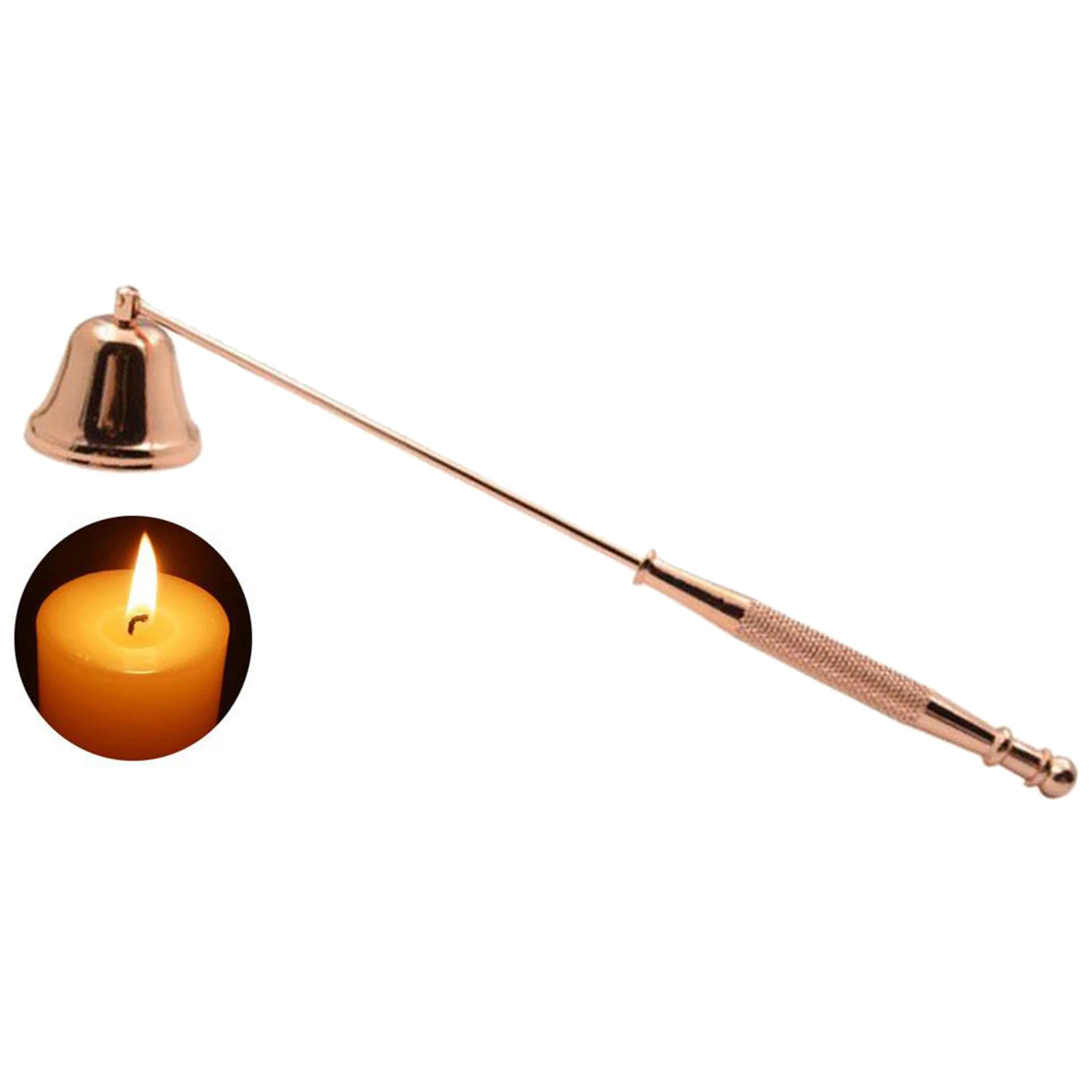 Convenient Bell-shaped Candle Fire Extinguisher Vintage Stainless Steel Household Banquet Candle Extinguisher Handle