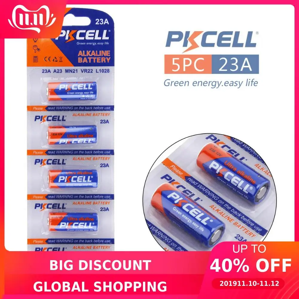 5 предмет в комплекте! PKCELL 12V 23A щелочной Батарея A23 MN21 сухая Первичная батарея для