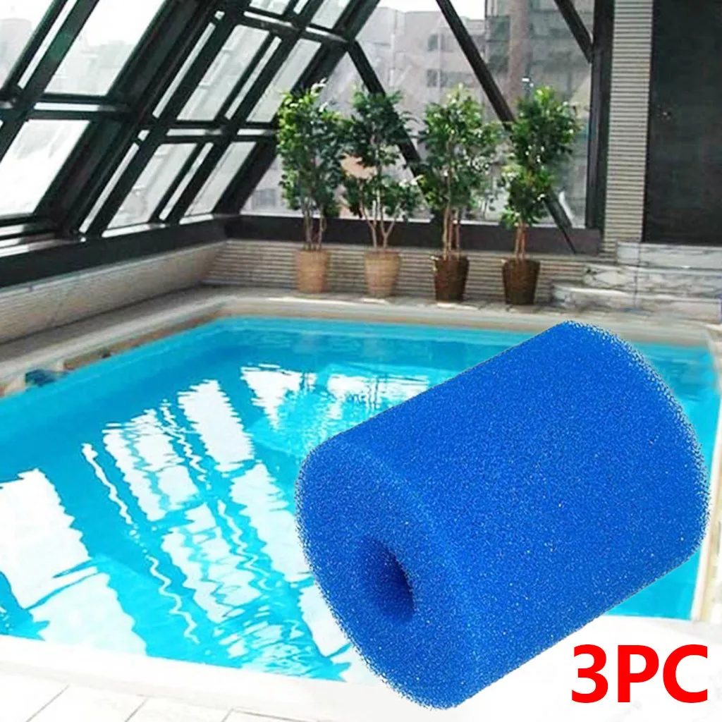 

3pcs Foam Pool Filter Washable Re-usable Clean Water Cartridge Sponge Filters Cleaning Swimming Pool Reusable Cleaner Tool