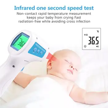 

Black Red ABS Infrared Thermometer Forehead Thermometer with LCD Laser Measurement Temperature Of Room and Surface Contactless