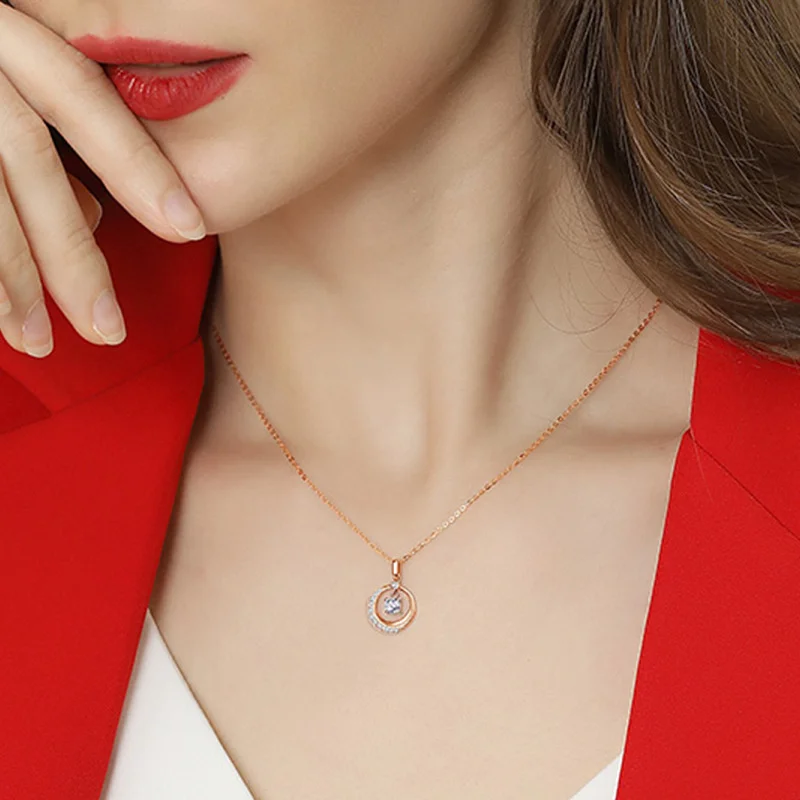 New Arrival Zircon Rose Gold Round Pendant Necklace For Women Jewelry Top  Quality Silver 925 Chain Necklace Girls Birthday Gift - Necklaces -  AliExpress