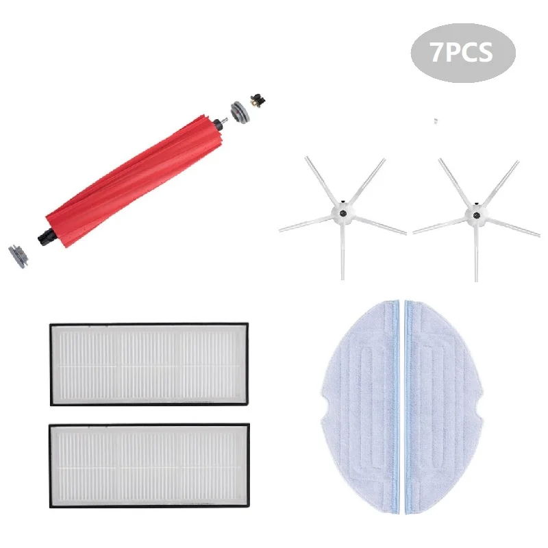 Roborock-original Escova Principal de Borracha para Aspirador Robótico Escova Lateral Pano de Esfregão de Vibração Filtros Hepa Laváveis S70 S75 s7
