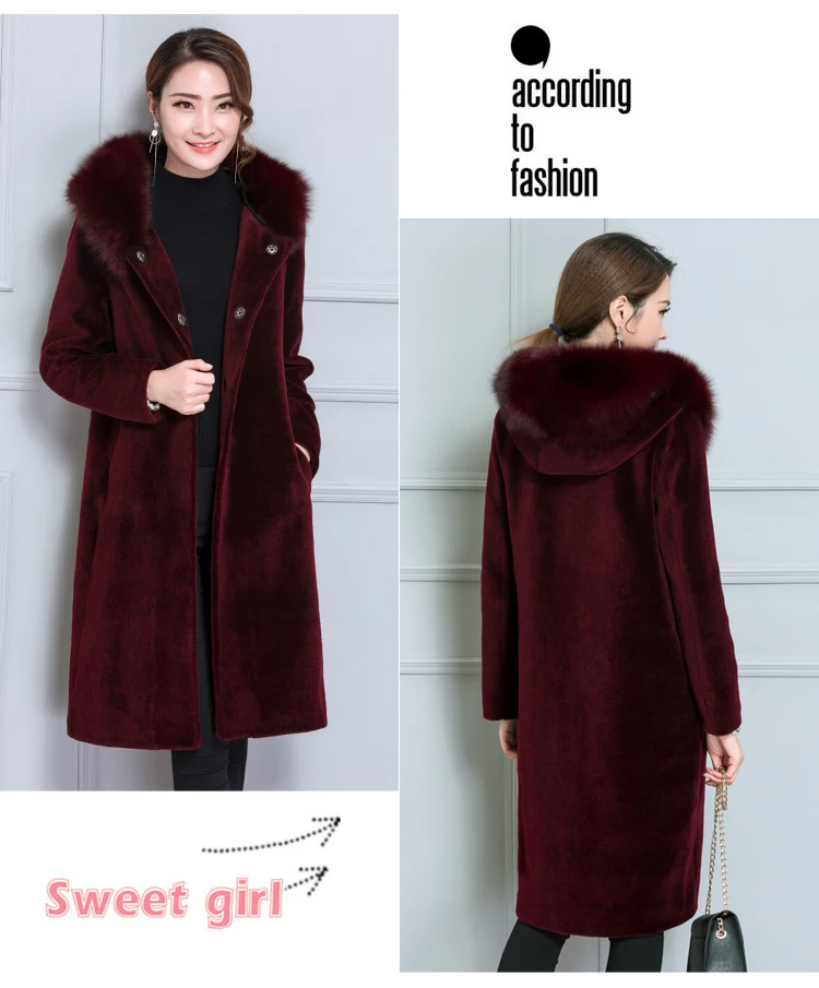 Зимние пальто с капюшоном Женское пальто с длинным рукавом из шерсти Feminino Casaco женский кардиган из кашемира WS70