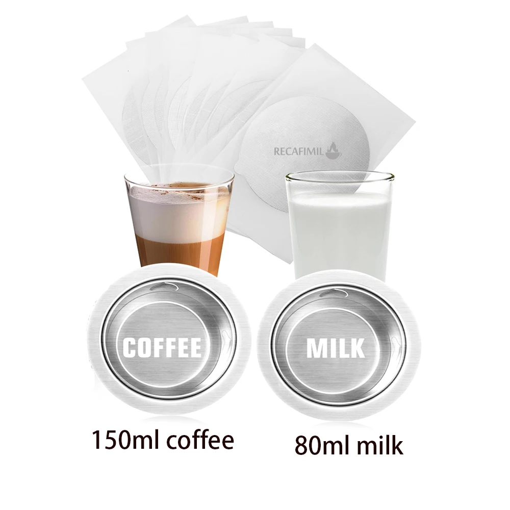 Nespresso Vertuoline молочная кофейная капсула чашка из нержавеющей стали с фольгой одноразовая кофейная капсула