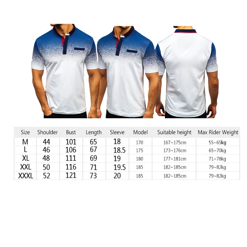 Мужские градиентные теннисные рубашки для гольфа мужские рубашки с отложным воротником размера плюс 3XL хлопковые футболки с коротким рукавом