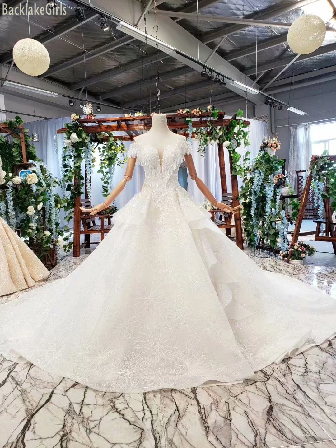 BacklakeGirls vestidos novias boda Сексуальная шея возлюбленной свадебное платье с открытыми плечами для халат атласный de mariee princesse
