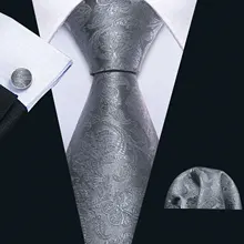 Мужской свадебный галстук, серый шелковый галстук с цветочным принтом, галстук-бабочка, набор Барри. Ван, жаккардовый тканый модный дизайнерский галстук 9 см для мужчин, вечерние FA-5502