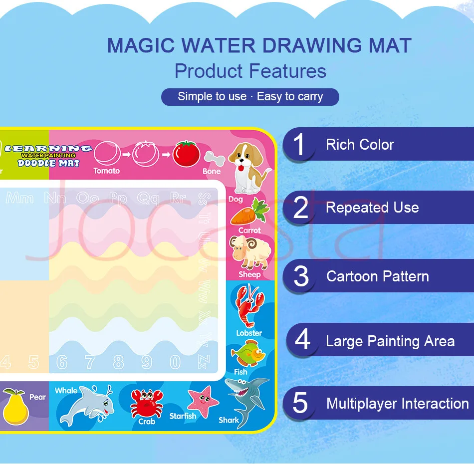 Mágica da Água do Tamanho Esteira para Crianças 150x100cm com 4 Esteira Grande Pces Doodle-canetas Selo Ferramentas Água Desenho Pintura Brinquedos Educativos 9 Brinquedos p desenhar