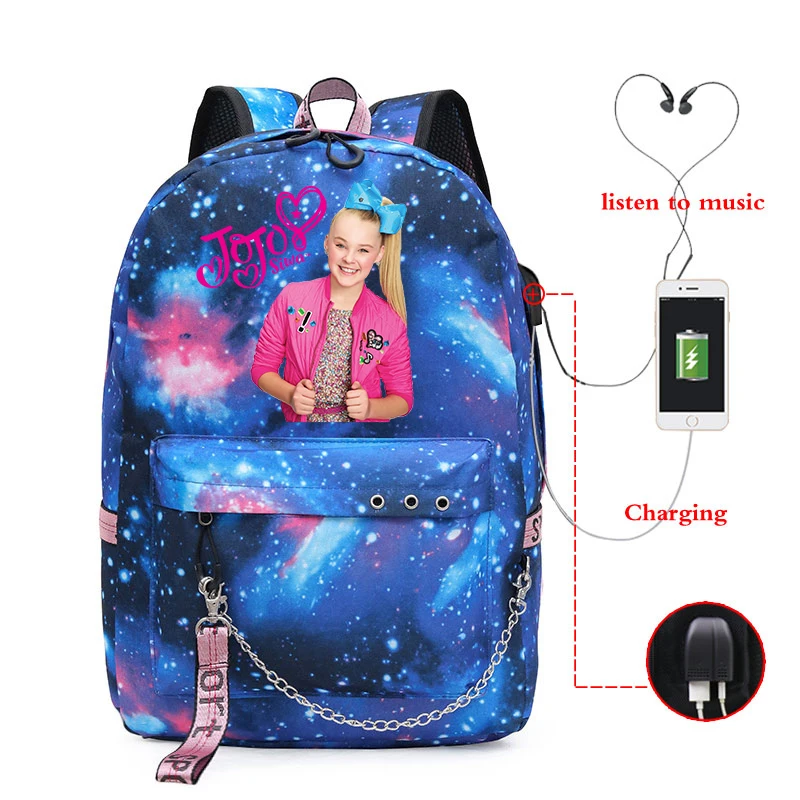 Hot Sale Jojo Siwa Woman Backpack Usb 