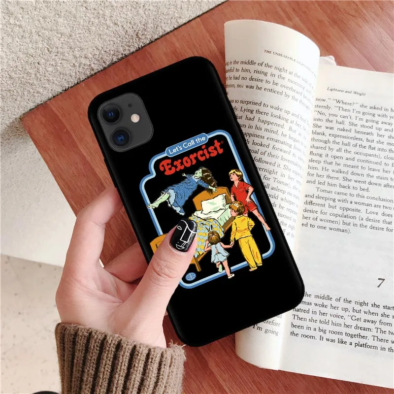 Funny Halloween Satan Vintage Let's Summon Demons Graphic Black silicone Phone Case For iPhone XR X XS 11 Pro Max 8 7 6 6S Plus - Цвет: T7928