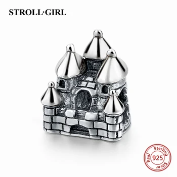

925 Sterling Sliver Charms Castle House charms Beads Fit Original Pandora Bracelet Berloques Authentic pendant DIY Jewelry gift