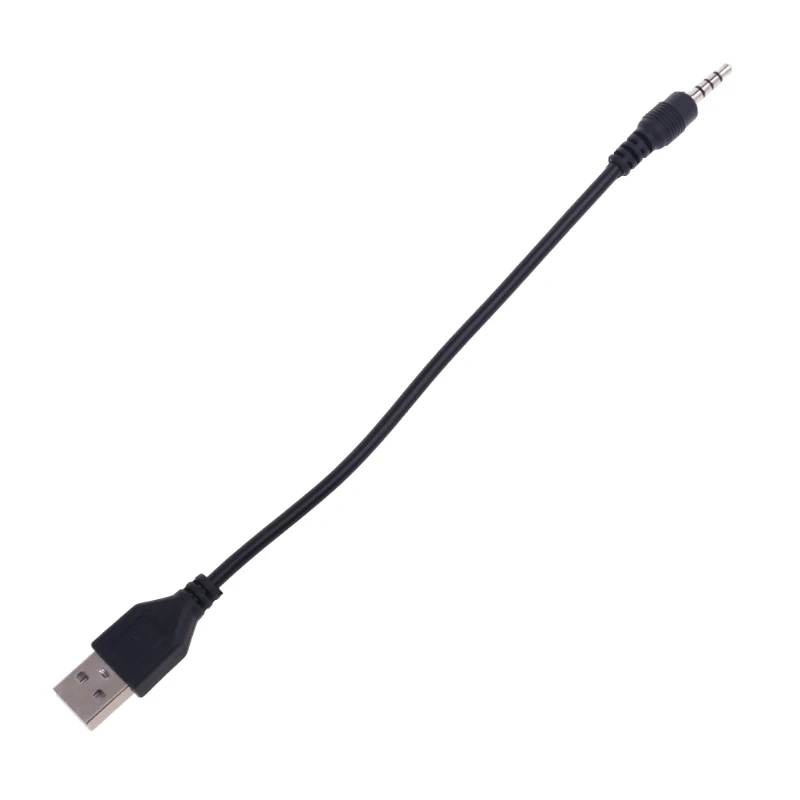 USB мужчина к 3 5 мм стерео аудио разъем для наушников кабель MP3 MP4 Цвет: черный