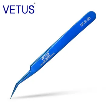 Vetus Original Eyelash Tweezers Super Fine Tip Excellent Closure Anti Staic Tweezers for Volume Eyelashes Extension - Цвет: 5B-Bright Blue