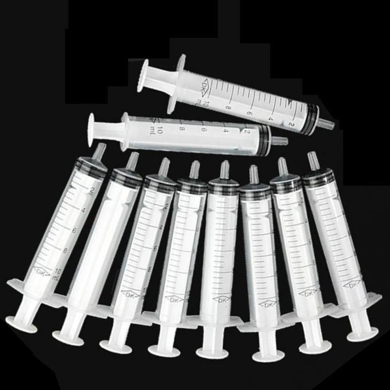 10Pcs 5/10 ml Plastic Reusable Syringe For Measuring Nutrient Sterile Hydroponics Kithchen Tool