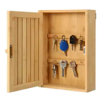 

Wooden Key Holder Box with 6 Hooks Wall Mounted Handmade Key Hanger Storage Rack Cabinet Home Wooden Decoration