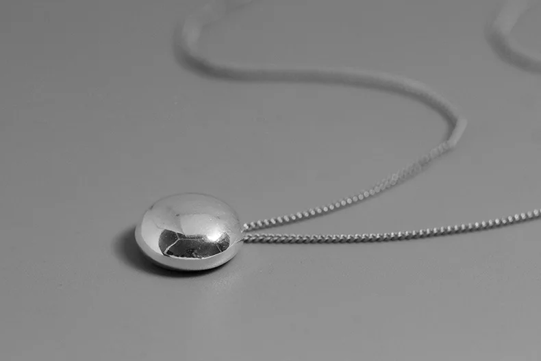 INATURE, 925 пробы, серебряное простое круглое ожерелье с подвеской, женское массивное ювелирное изделие