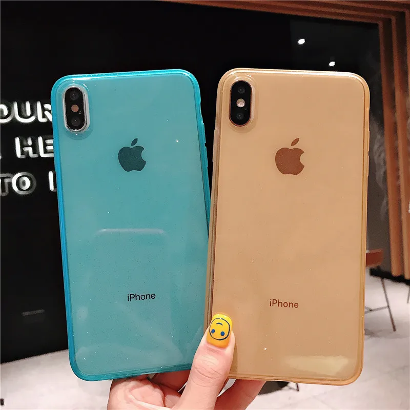 

Moskado Transparent Glitter Powder Case For iPhone X XR XS Max Clear Silicone Phone Cover For iPhone 6 6s 7 8 Plus Soft TPU Case