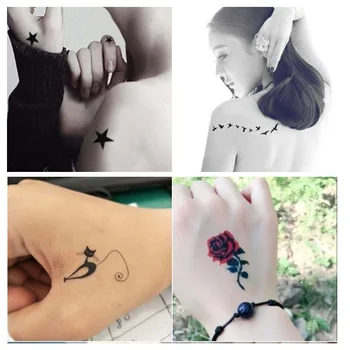 

30 pcs Tattoo Sticker Waterproof Woman Persistent Small Fresh Net Red ins Wind Clavicle Ankle Arm Sexy Simulation Sticker