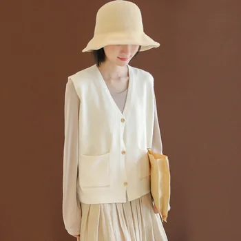 

Autumn Winter Simple Design All Match Female Girl Women Sweater Vest New Arrival Artsy Style