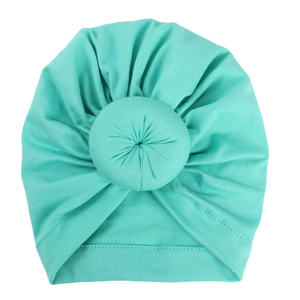 Новая популярная детская чалма для малышей, детский головной убор в индийском стиле для мальчиков и девочек, милая мягкая шляпа 18 см на весну, лето, осень, лето, шляпа с узлом - Цвет: green