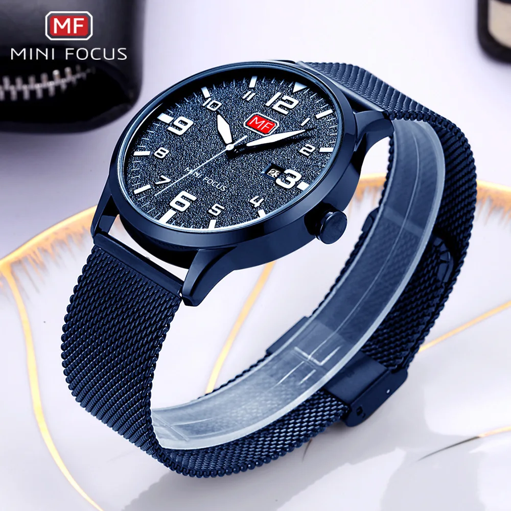 

Mini FOCUS Brand Fashion Night Light Calendar Waterproof MEN'S Watch Milan Mesh Belt Watch Men's