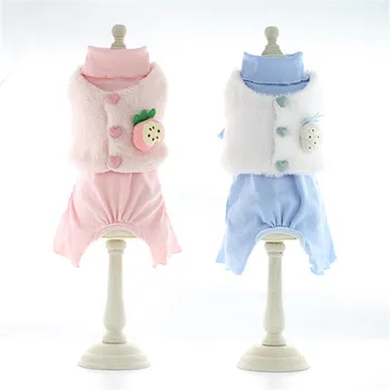

Winter Cute Fruit Partten Dog Clothes Dog Jacket Sweater Two-piece Suit for Dogs and Cats Clothes Bichon Pet Vest